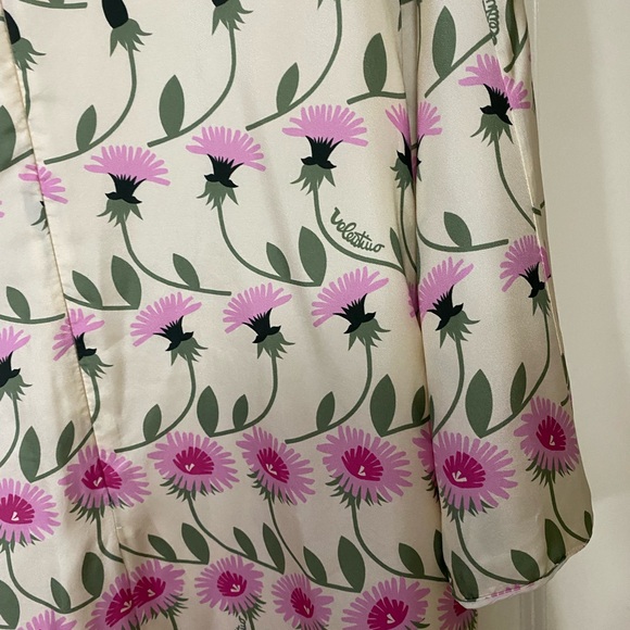 Floral Silk Dress with Scarf - Picture 4 of 5